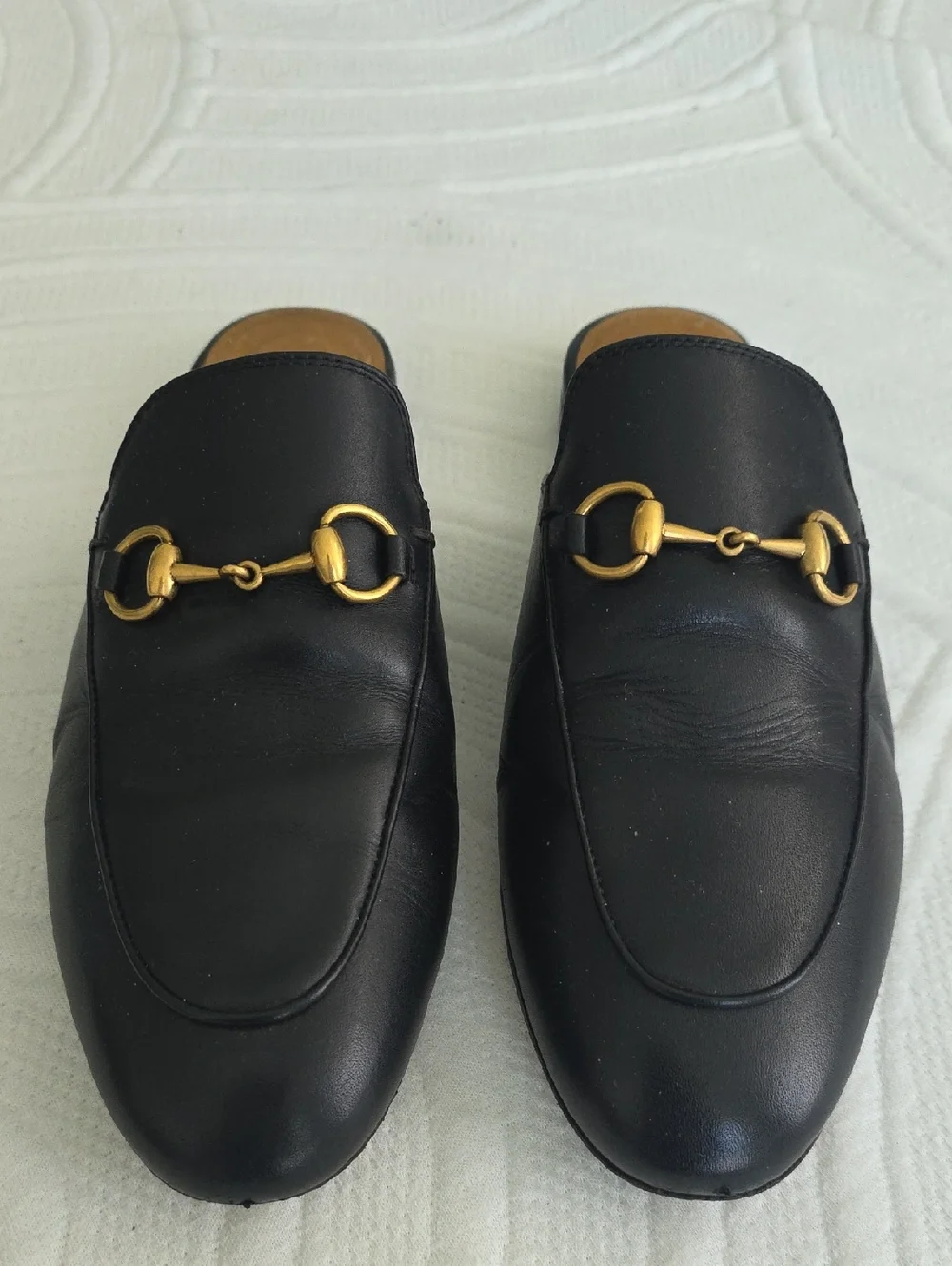 Gucci Princetown Black Slide Mule with Brown Insole - Picture 7 of 8